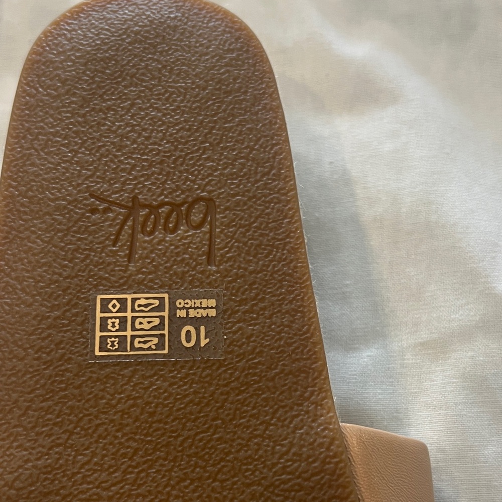 Beek Brown Leather Slide Sandals - Picture 4 of 8